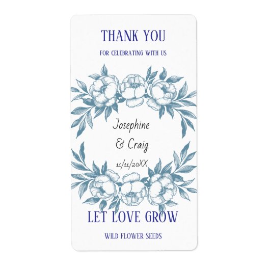 Seed Packet Étiquettes mariage Faveurs (Devant)