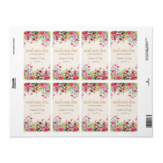 Seed Packet Étiquettes mariage Faveurs (Feuille entière)