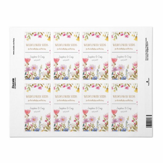 Seed Packet Étiquettes mariage Faveurs (Feuille entière)