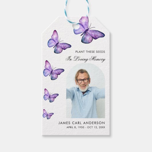 Seed Packet Memorial In Loving Memory Butterfly Cadeaulabel (Voorkant)
