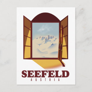 Seefeld Austria Ski poster Briefkaart