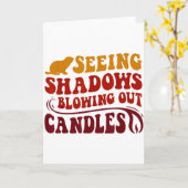 Seeing Shadows Blowing Out Candles Groundhog Birth Kaart (Gele Bloem)