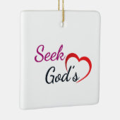 Seek God’s Heart - Square Keramisch Ornament (Rechts)