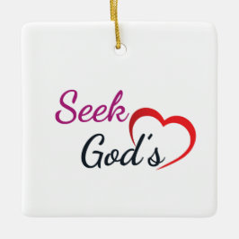 Seek God’s Heart - Square Keramisch Ornament