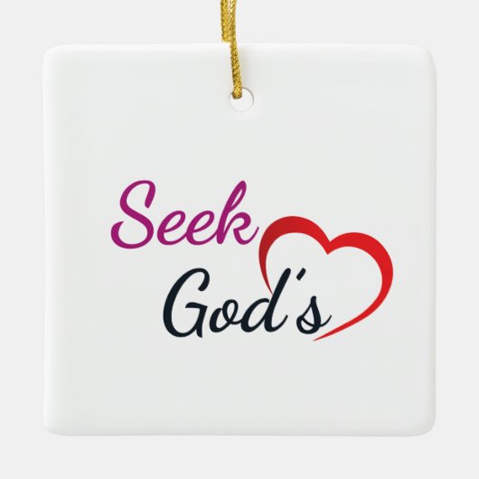 Seek God’s Heart - Square Keramisch Ornament (Voorkant)