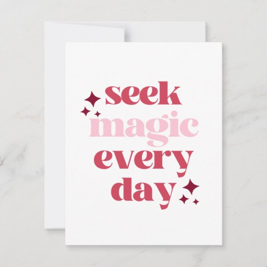 Seek Magic | Inspirerend prijsopgave Notitiekaartje (Voorkant)