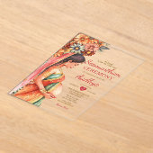 Seemantham Indian Baby shower Valaikappu Moeder Acryl Uitnodigingen (Laagn)