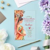 Seemantham Indian Baby shower Valaikappu Moeder Acryl Uitnodigingen (Insitu (Huwelijk))
