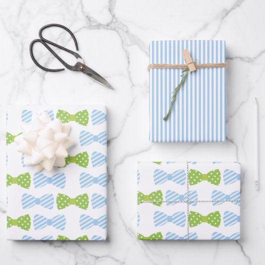 Seersucker Bow Stropdas Gift Wrap Sheets Inpakpapier Vel (Voorkant)