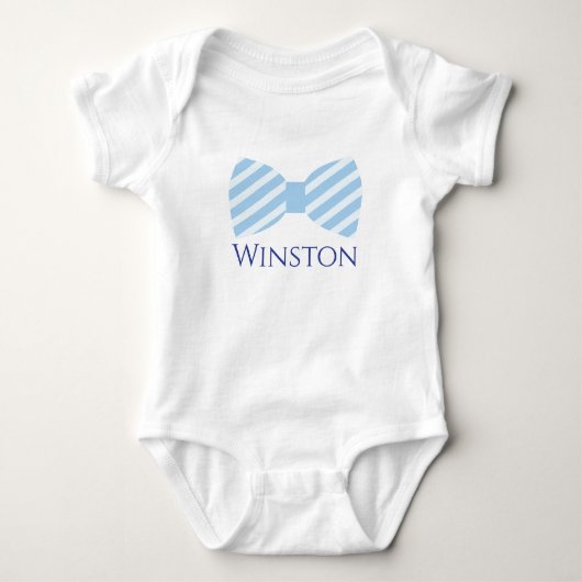 Seersucker Bow Stropdas Personalized Baby Boy Body Romper (Voorkant)