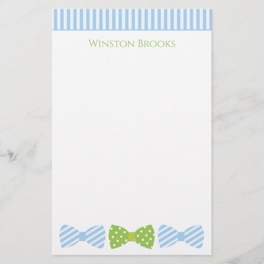 Seersucker Bow Stropdas Personeelszaken Briefpapier (Voorkant)