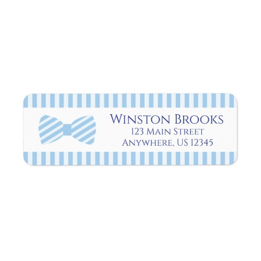 Seersucker Bow Stropdas Return Address Labels (Voorkant)