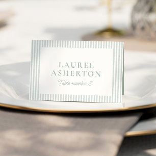 Seersucker groene preppy baby shower plaatskaart kaart