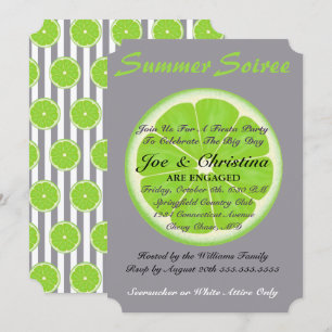 Seersucker & Limoen Fiesta Cocktail Party Invitati Kaart