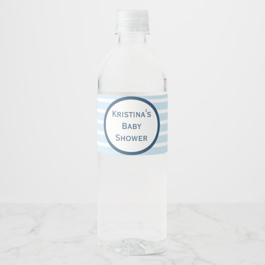 Seersucker Striped Baby shower Water Fles Label Waterfles Etiket (Voorkant)