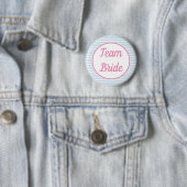 Seersucker Striped Team Bride Button (In situ)