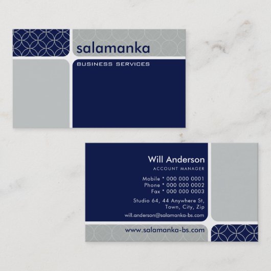 segment moderne carte de visite (Devant / Derrière)