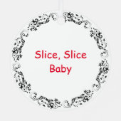 Segment, Segment Baby | Grappige Paddestoel Pizza  Metalen Ornament (Achterkant)