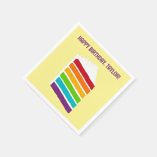 Segment van Rainbow Cake Custom Party Servet (Hoek)