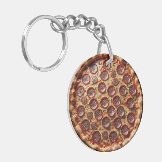 Segment van Stijl Pizza Sleutelhanger (Voorkant Links)