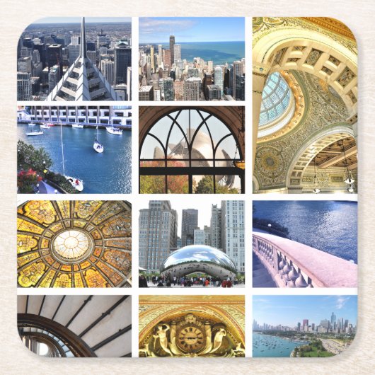 Segmenten van Chicago Vierkante Kartonnen Onderzetter (Voorkant)