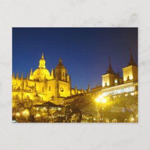 Segovia Cathedraal 's nachts in Spanje Briefkaart