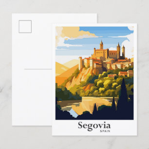 Segovia Spanje Kunst Vintage Reizen Illustratie Briefkaart