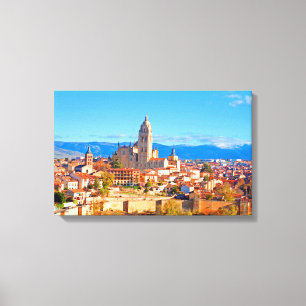 Segovia, Spanje landschap Canvas Afdruk