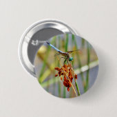 Segragras en Dragonfly Ronde Button 5,7 Cm (Voorkant /achterkant)