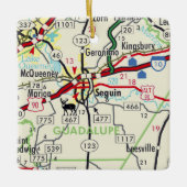 Seguin TX Road Map Keramisch Ornament (Voorkant)