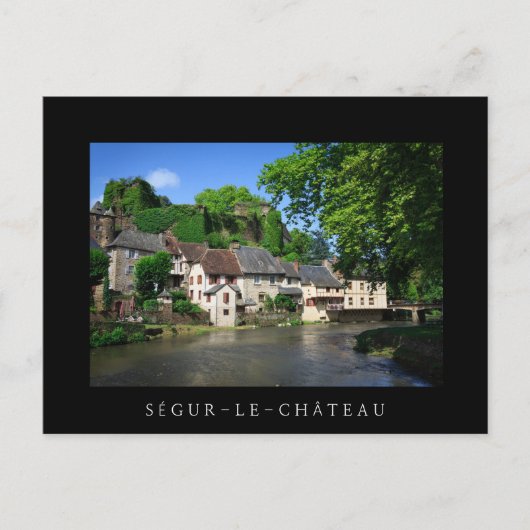 Segur-le-Château en France carte postale en texte (Devant)