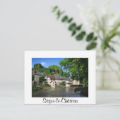 Segur-le-Chateau in Frans wit briefkaart (Staand voorkant)