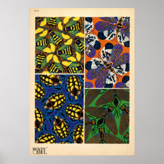 Seguy  Art Noveau Insectenpatroon Poster