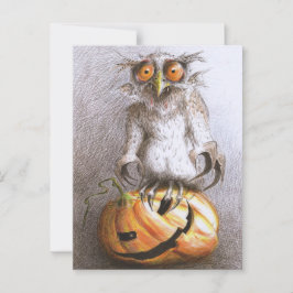 Sehr alte Halloween Vampir Eule Briefkaart