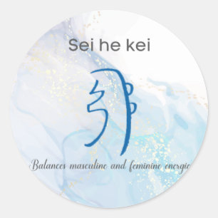 Sei He Ki Reiki Symbool voor genezing Ronde Sticker