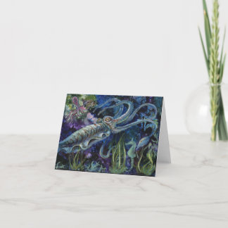 "Seiches bleues", une carte de voeux de seiches