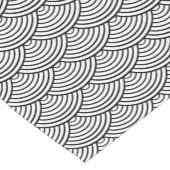 Seigaiha Black en White Japanese Wave Pattern Korte Tafelloper (Hoek)