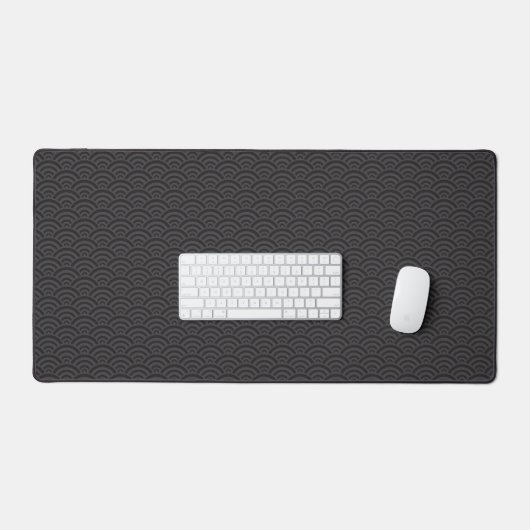Seigaiha Black | Mat de bureau (Clavier et souris)