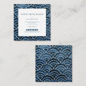 Seigaiha Blue Wave Pattern Vierkante Visitekaartje (Voorkant / Achterkant)