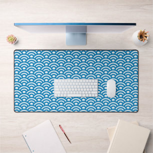 Seigaiha, Golven, Japans, Blauw en Wit Bureaumat
