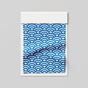 Seigaiha, Golven, Japans, Blauw en Wit Stof