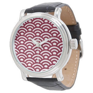 Seigaiha, Golven, Japans, Bourgondië en Wit Horloge