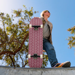 Seigaiha, Golven, Japans, Bourgondië en Wit Skateboard