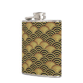 Seigaiha Japans golflengterpatroon Heupfles (Links)