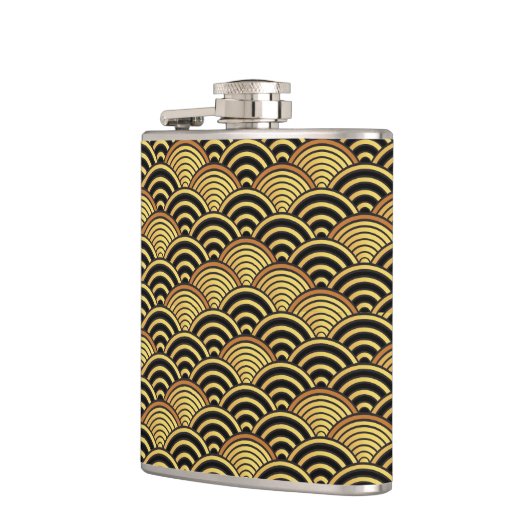 Seigaiha Japans golflengterpatroon Heupfles (Links)