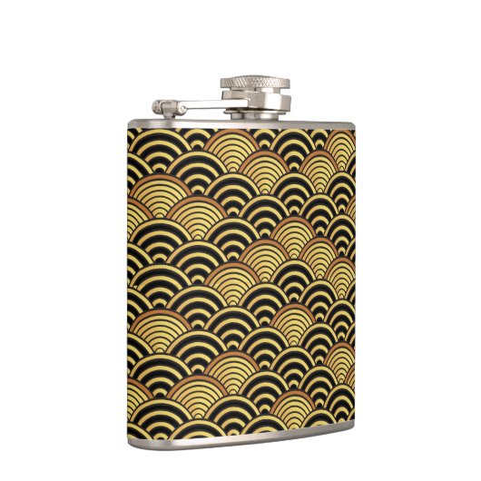 Seigaiha Japans golflengterpatroon Heupfles (Rechts)