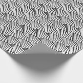 Seigaiha Japans zwart-wit golfpatroon Cadeaupapier (Hoek)