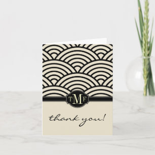 Seigaiha Monogramme Merci Cartes