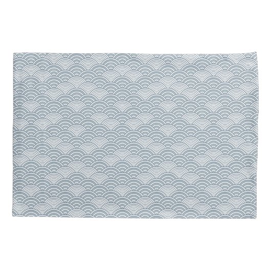 Seigaiha Ocean Waves Japans blauw Patroon Kussensloop (Achterkant)