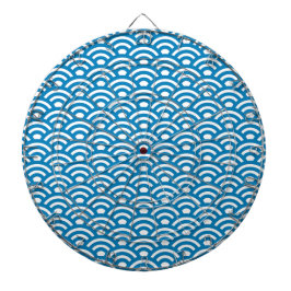 Seigaiha, Waves, Japanese, Blue and White Dartbord
